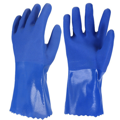 Immersible Anti-Slip Oil-Resistant Fish-Proof Waterproof Protective Work Gloves with Thickened Durable Rubber Granules