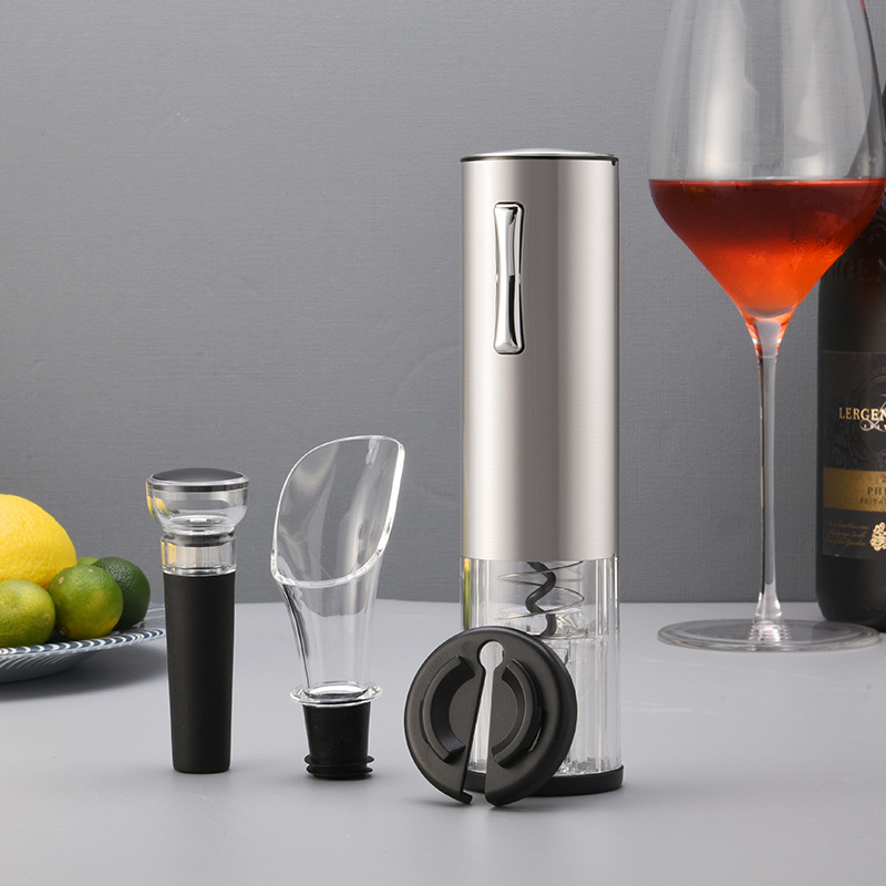 Fábrica modelo privado de litio recargable abridor de vino de alta gama de luz LED tubo de metal ligero táctil recargable abridor de botellas eléctrico