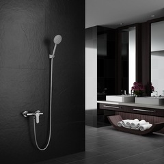 Stainless steel bathtub faucet, all-copper bathroom exposed water heater mixing valve, bathroom simple shower set