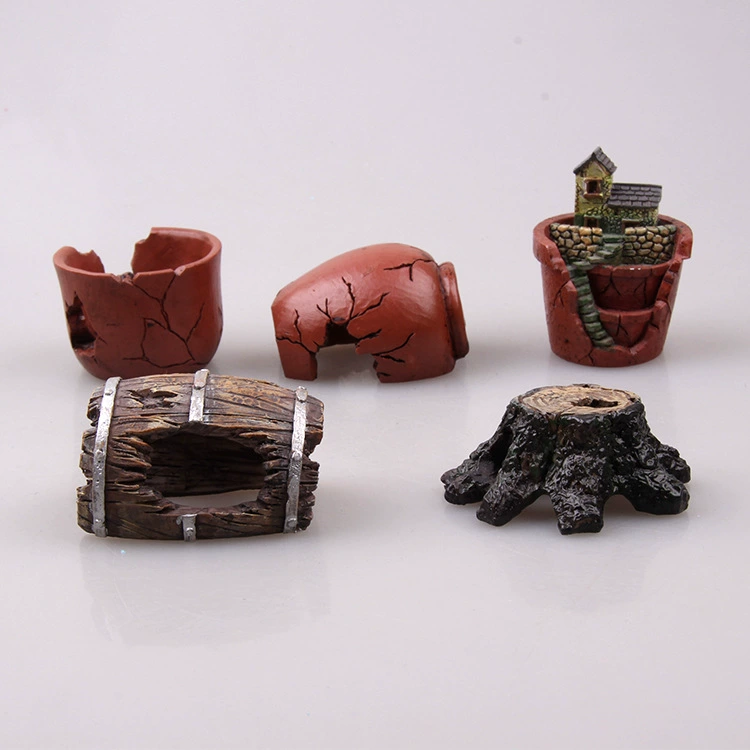 Мох микро пейзаж ювелирные изделия украшение аквариума сломанный горшок сломанное ведро корень Рыба Креветки укрытие дом Смола ферма цветочный горшок