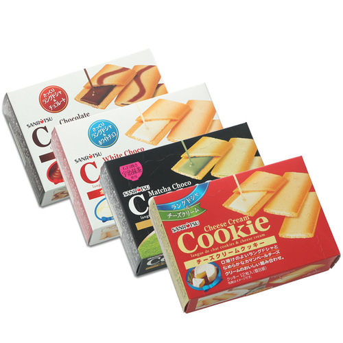 Japanese imported office snacks, Sanyo chocolate cream cheese snacks, Uji matcha sandwich cookies 90g