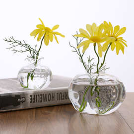 创意锤纹小石榴干花花瓶 日式手作花器玻璃家居饰品工艺品摆件