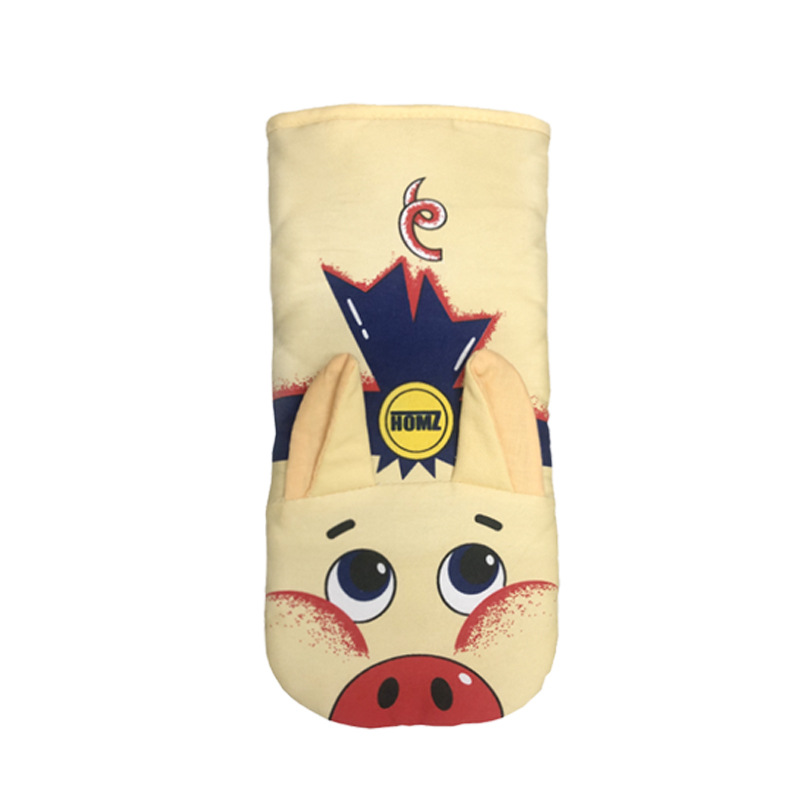 Fábrica al por mayor de algodón de cerdo resistente a altas temperaturas horno microondas horno anti-escaldado hornear guantes de aislamiento térmico de una sola pieza entrega