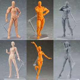 Figma 15周年 鲜橙色灰色肤色 2.0女生 男女素体可动手办