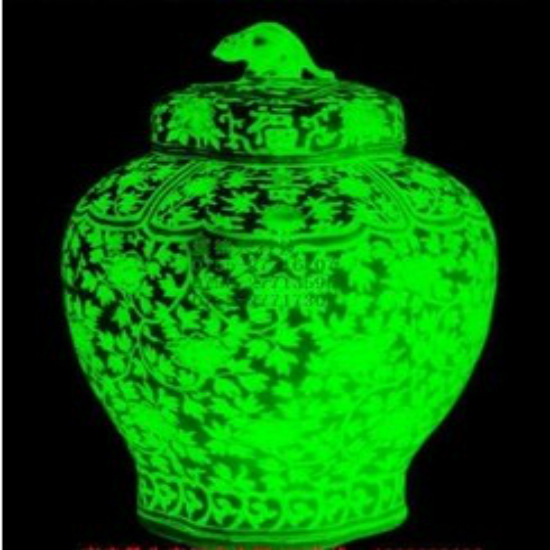 夜光瓷花瓶用高温高亮长余辉黄绿光 蓝绿光 天蓝光夜光粉批发