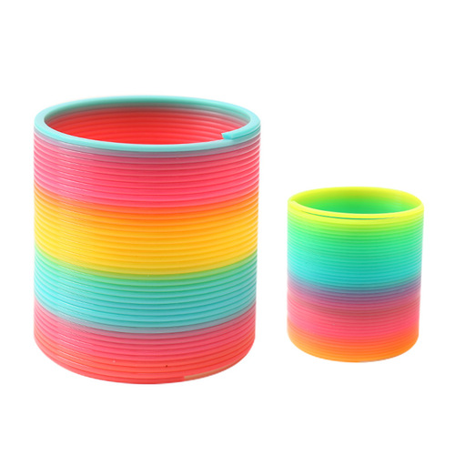 The same hot-selling large rainbow hoop elastic rainbow hoop spring color hoop Jenga hula hoop