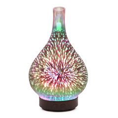 Manufacturer wholesale 100ml creative night light 3D glass fireworks aromatherapy machine colorful aromatherapy starry sky love humidifier