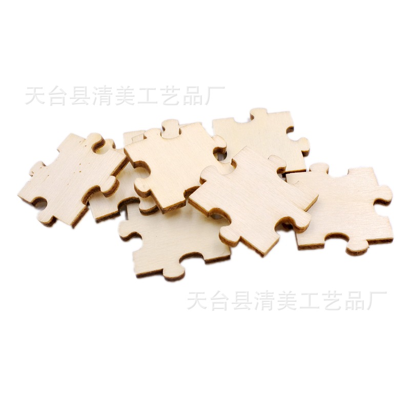 15/20/30/40mm ensamblado bloques de construcción de dibujos animados rompecabezas DIY ensamblado bloques de construcción adornos de madera 50 unidades por paquete