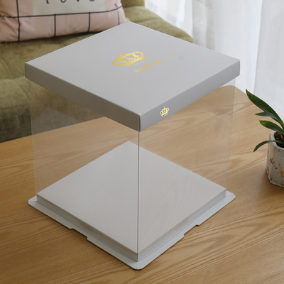 皇冠蛋糕盒透明加高包裝盒4寸6寸8寸10寸12寸14寸16大尺寸烘焙盒