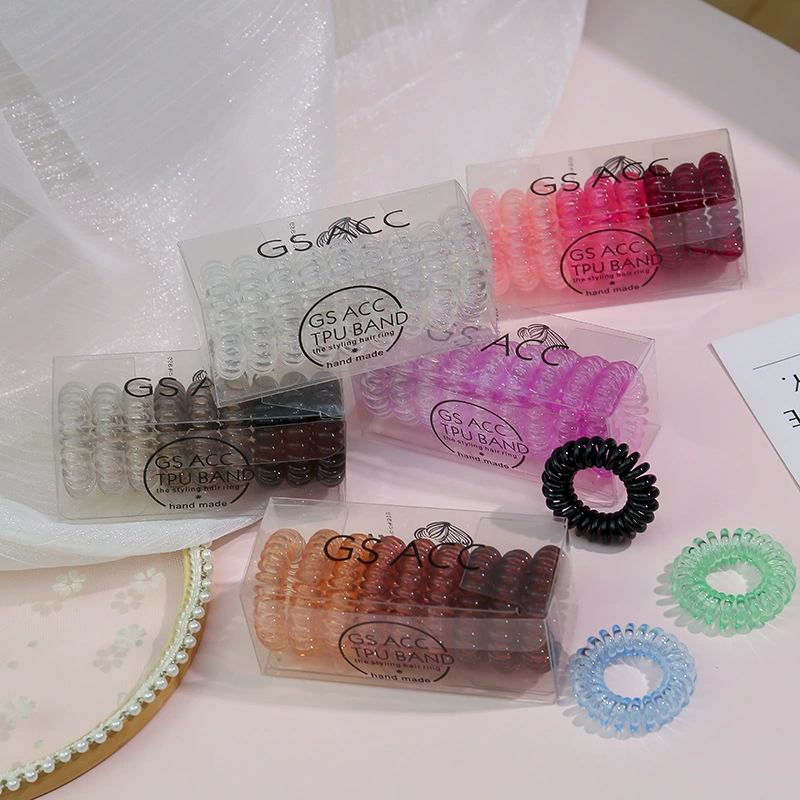 Creative elastic hair rope, transparent telephone, Japanese and Korean, gradient, simple and elegant design