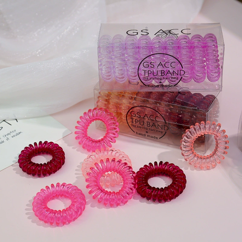 Creative elastic hair rope, transparent telephone, Japanese and Korean, gradient, simple and elegant design