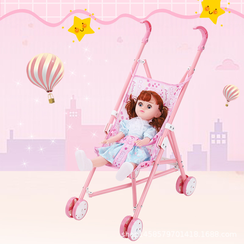 Douyin Same Baby Stroller Folding Doll Learning Walkers Girls Science and Education Play Toys Children's Trolley
