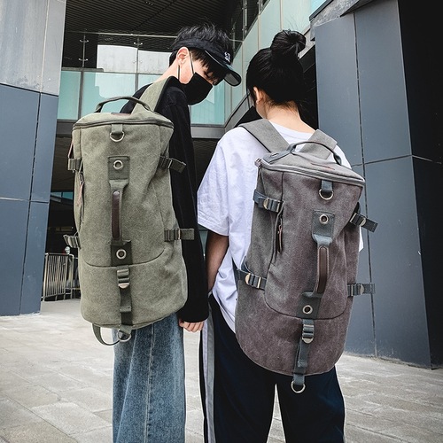 Fashionable men's bag large capacity travel backpack men's outdoor travel sports backpack trendy canvas student school bag