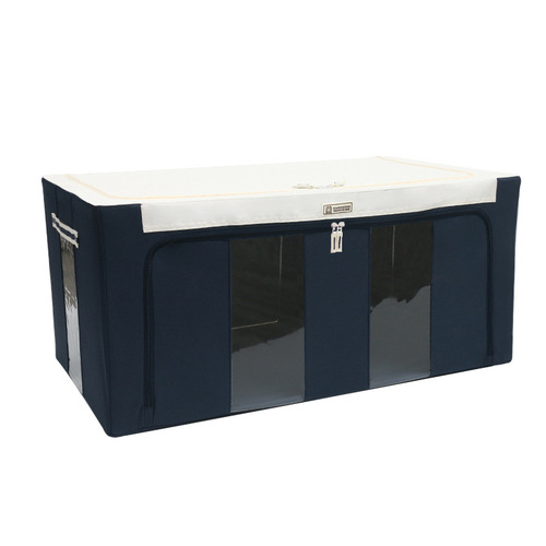 Paisilong Thick Oxford Cloth Storage Box 120L Large Capacity Quilt Down Jacket Four Steel Frame Folding Organizing Box