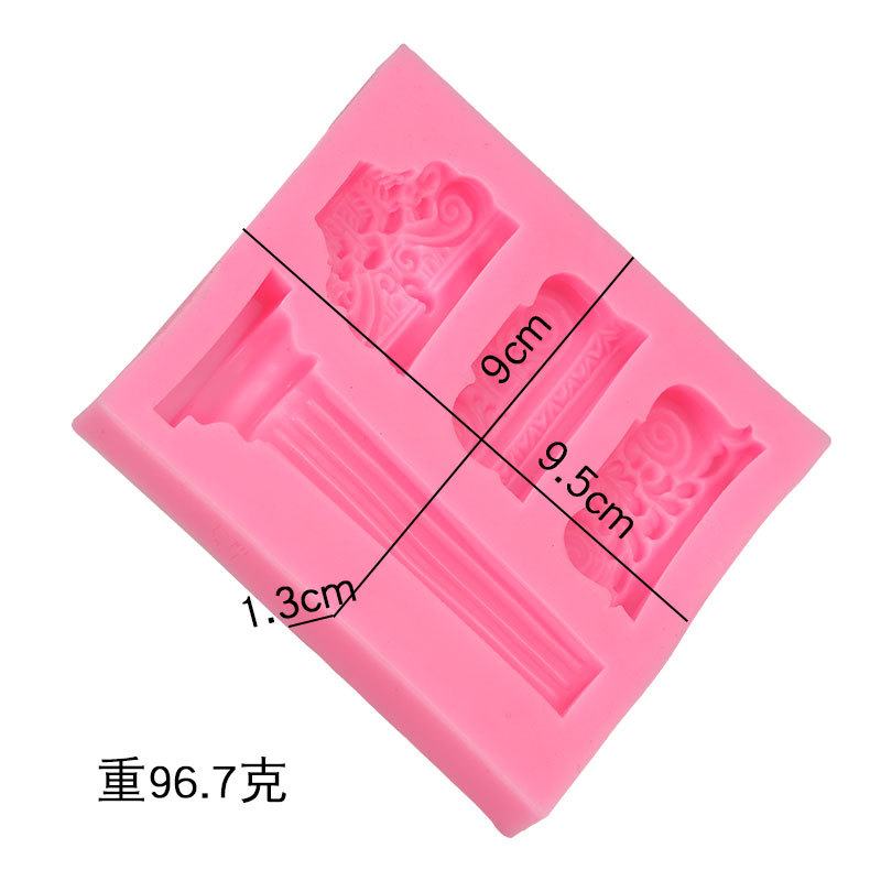 Bricolaje estilo europeo retro romano columna molde fondant cake decoración edificio retro columna chocolate epoxi molde