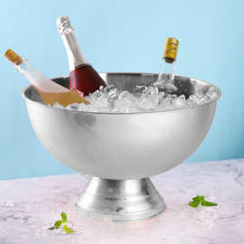 大不锈钢香槟盆冰桶酒吧冰粒冰镇冰酒啤酒红酒冰块冰的桶宾治大号