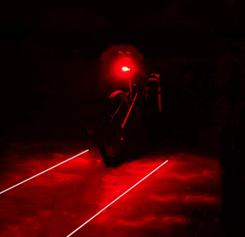 Bicycle light laser tail light parallel line safety warning tail light mountain bike dead fly accessories riding equipment