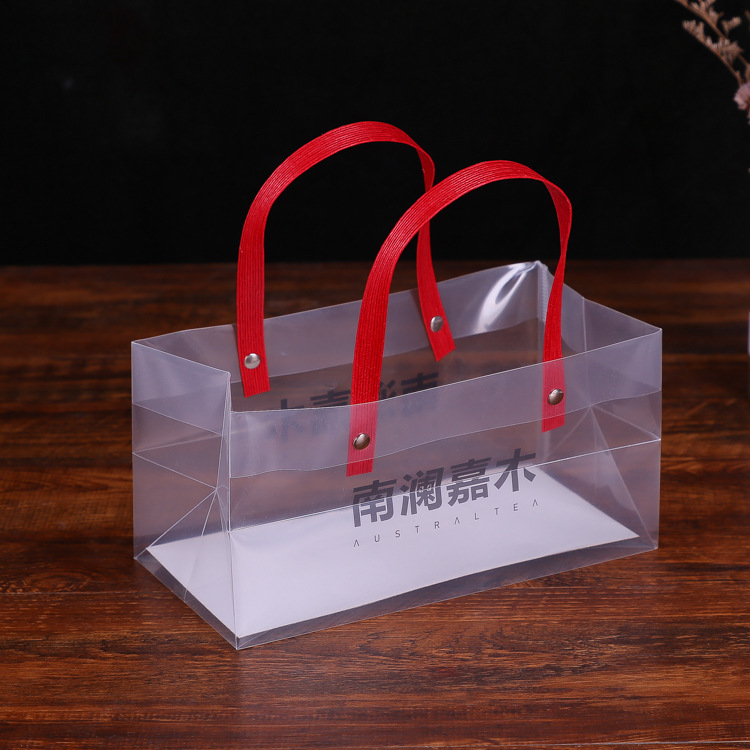 Gift Bag PVC handbag candy pp plastic packaging bag transparent frosted jewelry gift bag hand gift bag