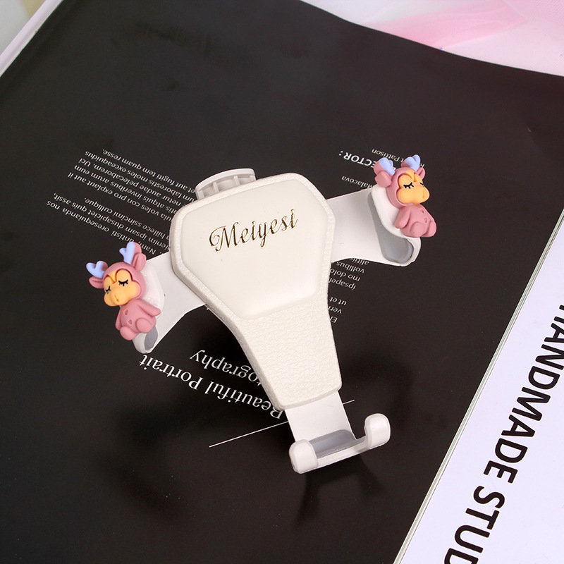 Soporte de coche para teléfono móvil lindo Soporte de navegación para teléfono móvil para automóvil femenino Soporte de salida de aire para automóvil multifuncional horizontal Daisy