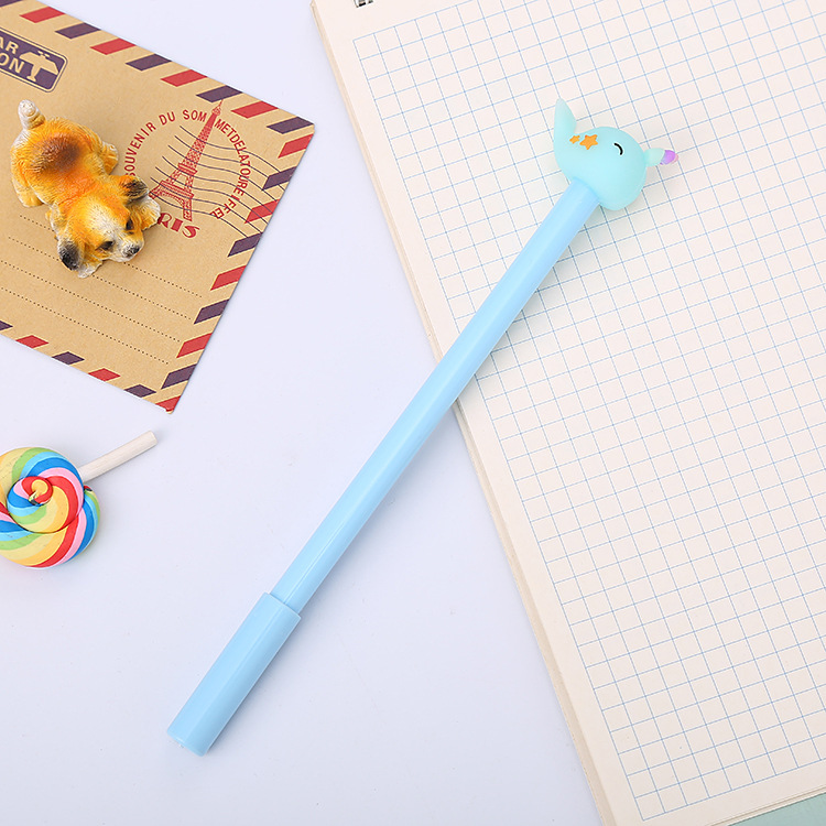 Dibujos animados aprendizaje papelería ballena pluma de gel estudiante creativo escritura práctica palabra pluma a base de agua linda oficina firma pluma