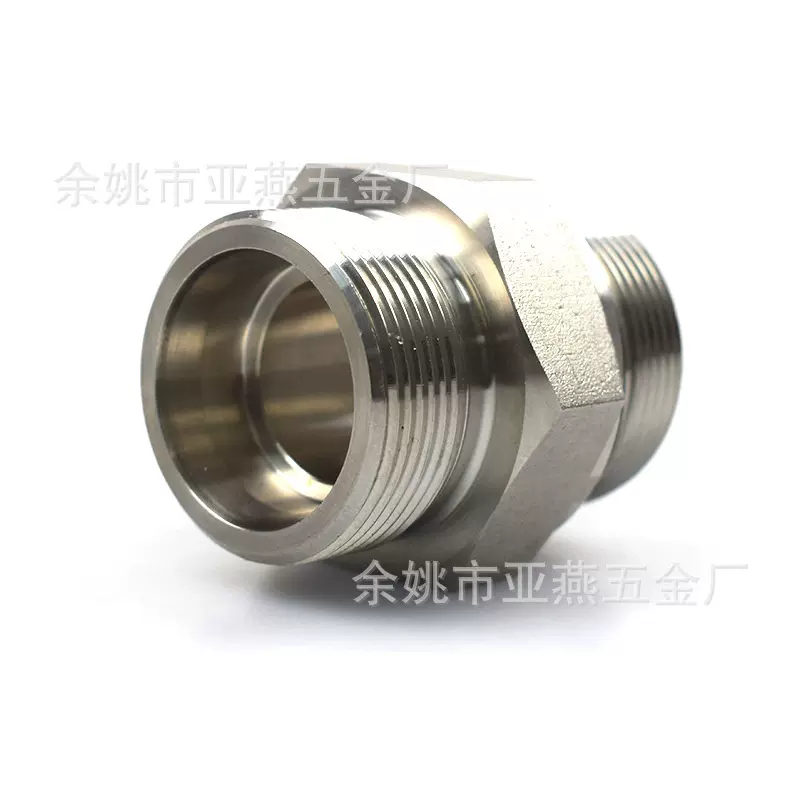 液压管路接头直通三通对丝卡套连接公制外螺纹H型接口三通 快速