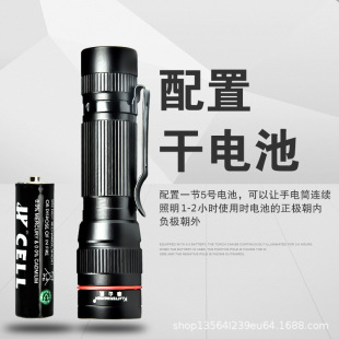 Factory wholesale mini strong light small Flashlight led lighting emergency outdoor household No. 5 dry battery flashlight