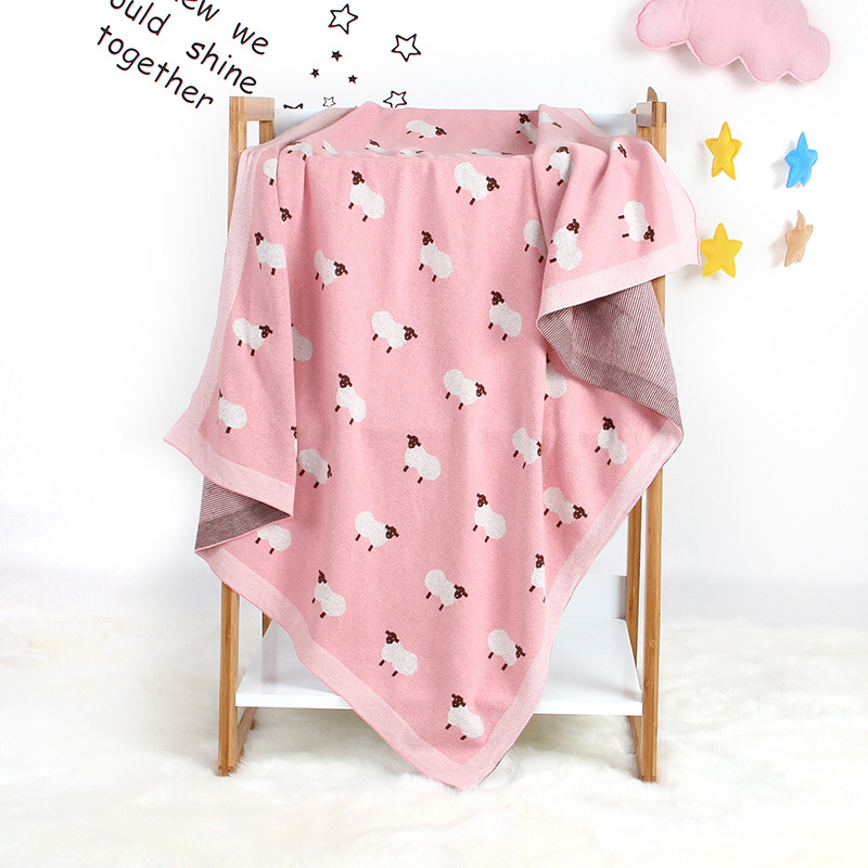 INS Venta caliente primavera y verano bebé manta de punto poco ovejas manta bebé edredón a prueba de viento