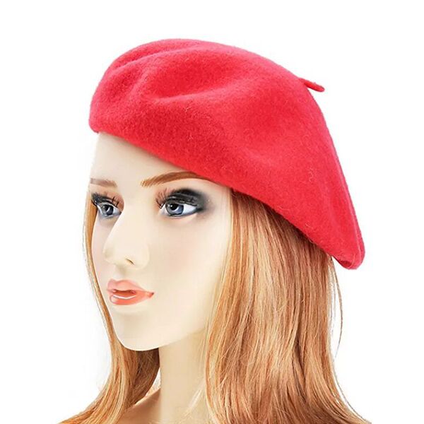 Japanese black beret made of faux fur