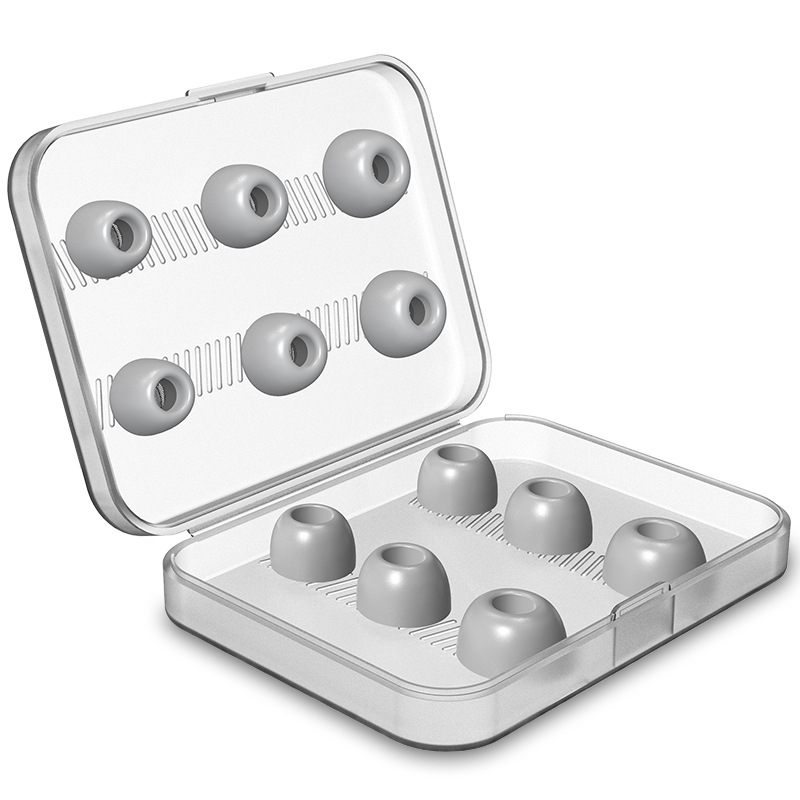 Adecuado para airpods pro memoria esponja tapones para los oídos con caja de almacenamiento de silicona orejeras airpods pro orejeras