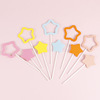 Factory direct sales cake decoration imitation sugar macaron color two sponge pentagon plug -in cake account