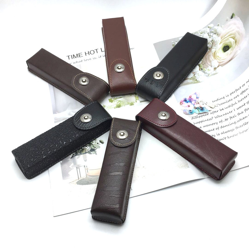 Factory glasses case long optical presbyopia glasses leather case magnet glasses case wholesale leather glasses case