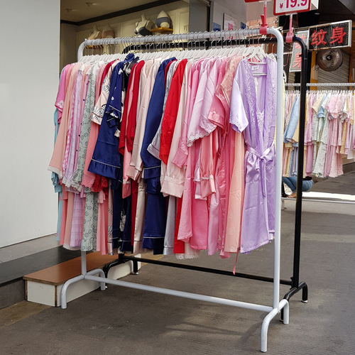 Source factory clothes hanger floor-standing clothes hanger clothing store display rack bold clothes drying rack women's clothing store side hanging display rack
