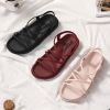 2024 new net red sandals female casual daily female students beautiful thick bottom fairy wind sand beach flat bottom Roman shoes