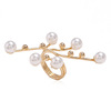 Fashionable trend golden ring from pearl, European style, on index finger