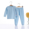 Demi-season velvet children's keep warm set, cotton thermal underwear suitable for men and women, overall for baby