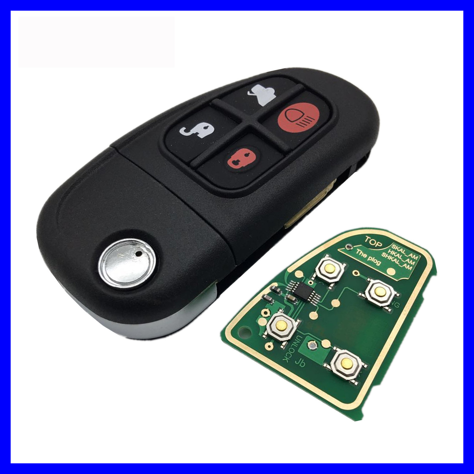 适用于捷豹汽车钥匙 捷豹4键折叠遥控器 433频率带60芯片钥匙