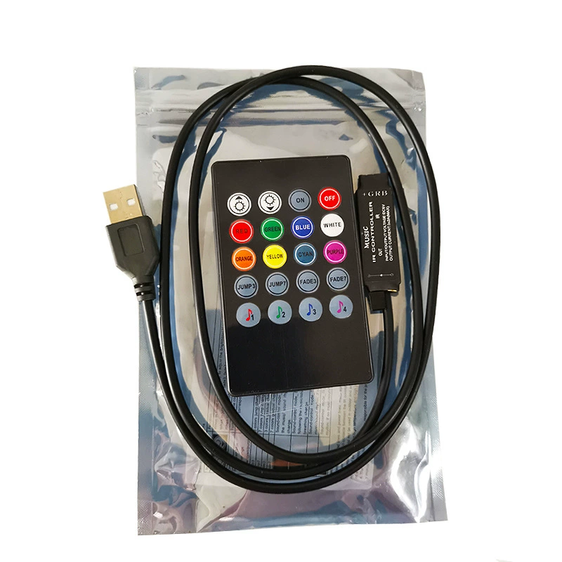Small music controller, colorful light strip, 20 keys, 5v