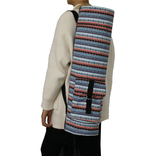 Ethnic-style outdoor canvas yoga bag storage bag cylindrical single-shoulder fitness storage bag Amazon dropshipping one piece