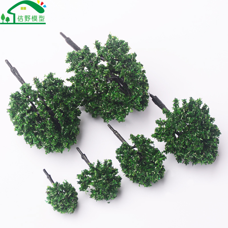 Source Factory Edificio Modelo de caja de arena Árbol pequeño Mini simulación Árbol de escena de micro paisaje Producto terminado Árbol de calle de plástico hecho a mano