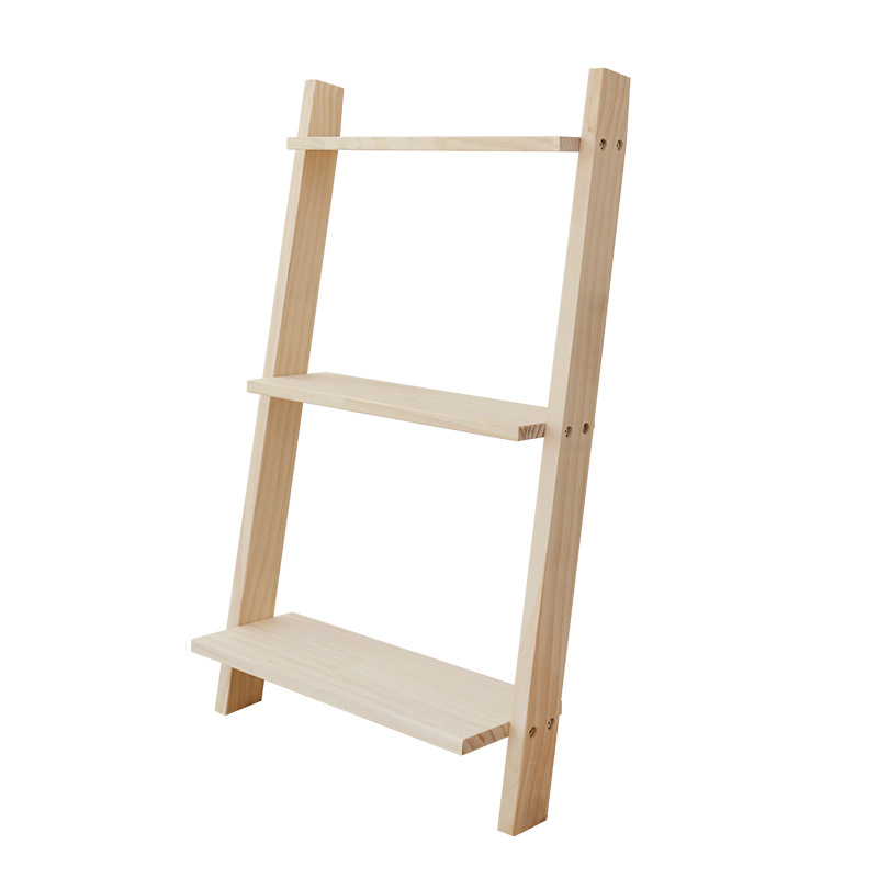 Estante de almacenamiento trapezoidal ins Estante de esquina de la sala de estar de madera maciza Estante de flores de balcón multicapa Estantería de piso simple nórdico image 6