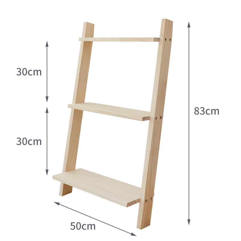 Estante de almacenamiento trapezoidal ins Estante de esquina de la sala de estar de madera maciza Estante de flores de balcón multicapa Estantería de piso simple nórdico image 8