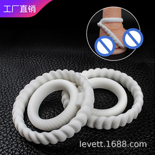 Cross-border penis sleeve for men Leit factory direct vibration lock essence sex toys silicone delay double ring sleeve