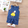 Children's vest, set, summer tank top, T-shirt, shorts, Korean style, children's clothing