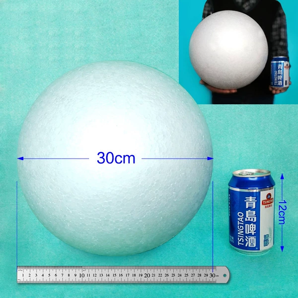 Round styrofoam ball, 30cm, 1 pieces