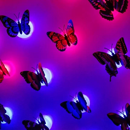 Three dimensional LED stickers on wall, night light for bed, lantern, 3D, wholesale