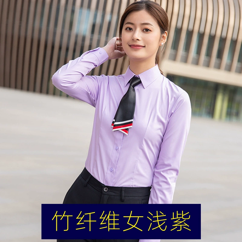 Elastic blue black shirt, white long-sleeve for work