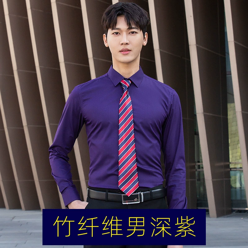 Elastic blue black shirt, white long-sleeve for work