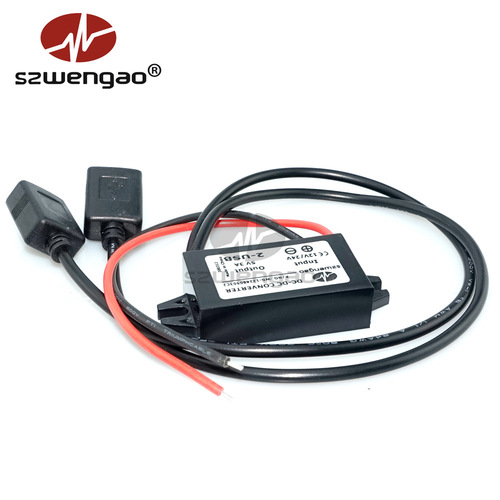 12V 24V to 5V 3A car USB power converter step-down cable 8-32V to 5V mobile phone tablet charger