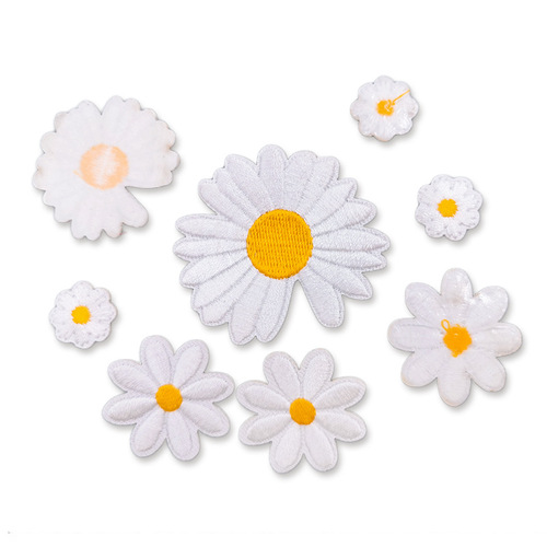 Embroidered white daisy cloth patch Cartoon daisy patch patch hand ledger diy accessories