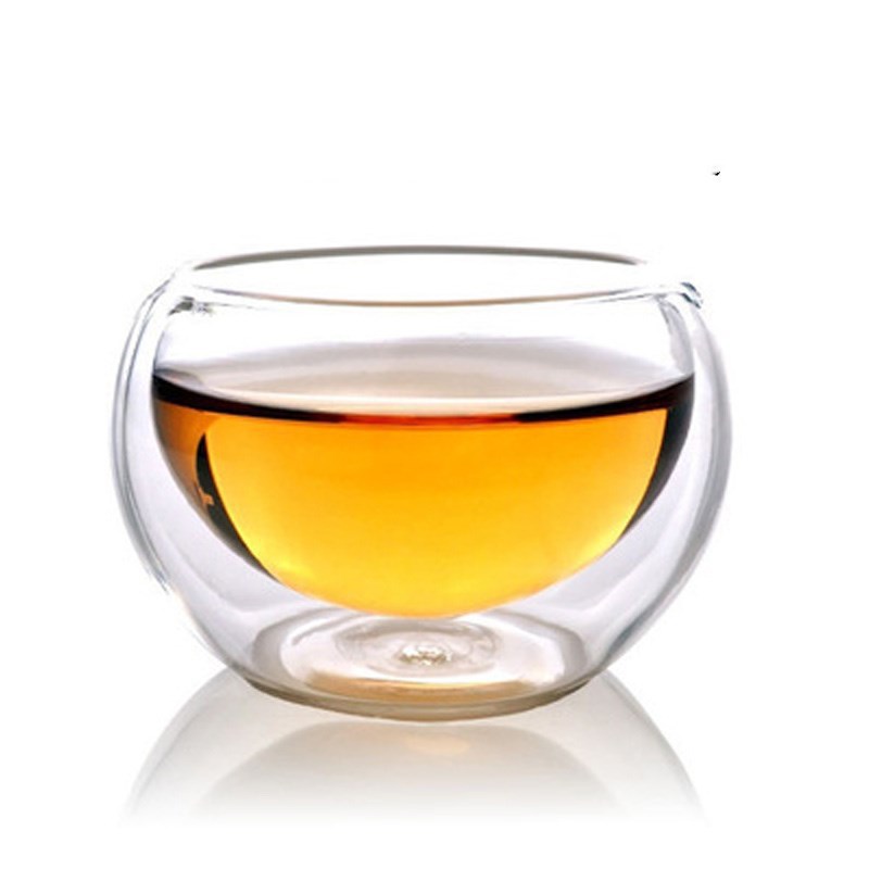 En stock taza de té de doble capa juego de té de Kung Fu Taza de vidrio de borosilicato de doble capa anti-escaldado aislamiento taza de té al por mayor